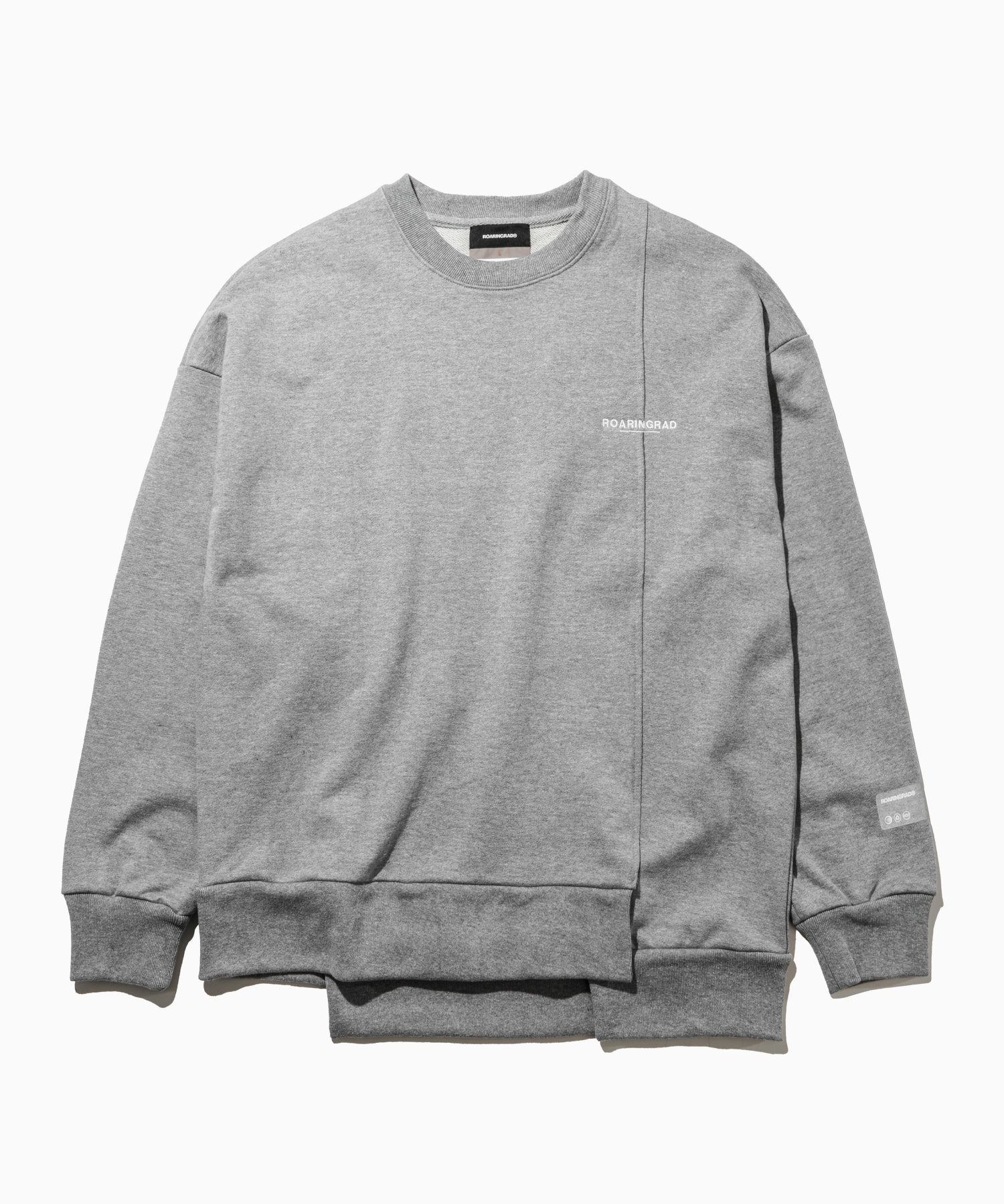 asymmetric sweat shirt gray - 로어링라드(ROARINGRAD)