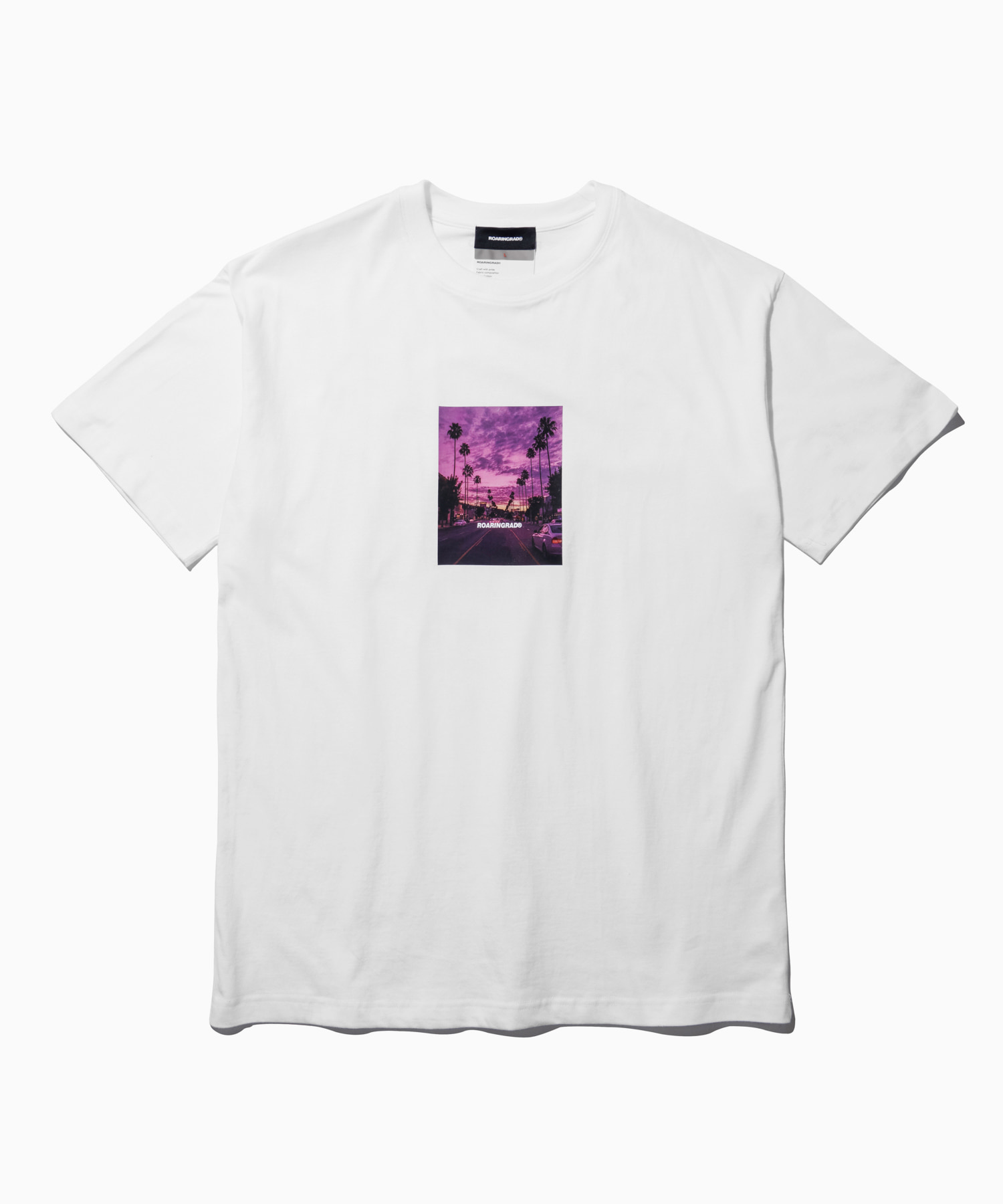 purple sunset t-shirt white - 로어링라드(ROARINGRAD)
