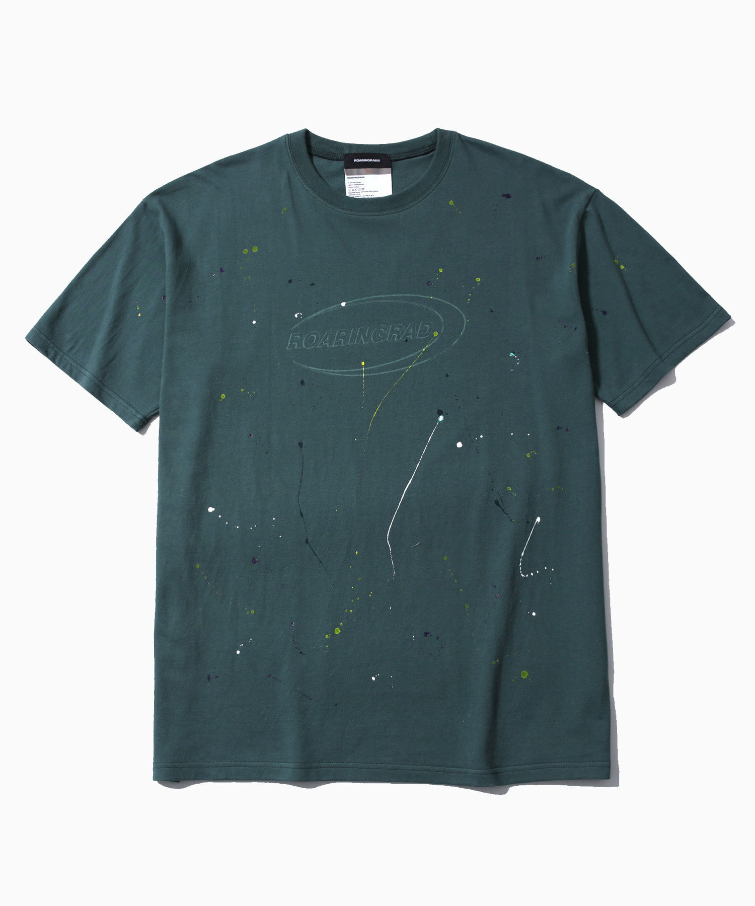 painting logo t-shirt dark green - 로어링라드(ROARINGRAD)