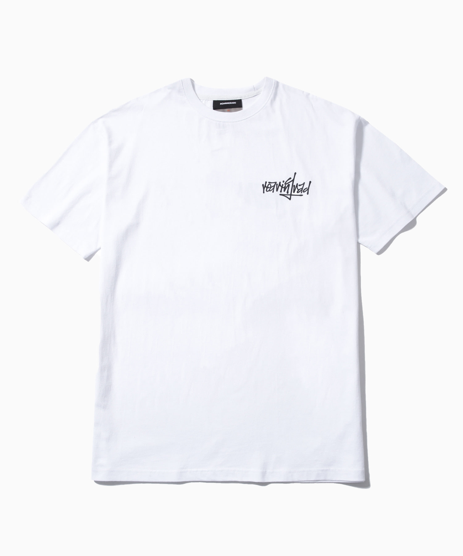 cursive logo t-shirt white - 로어링라드(ROARINGRAD)