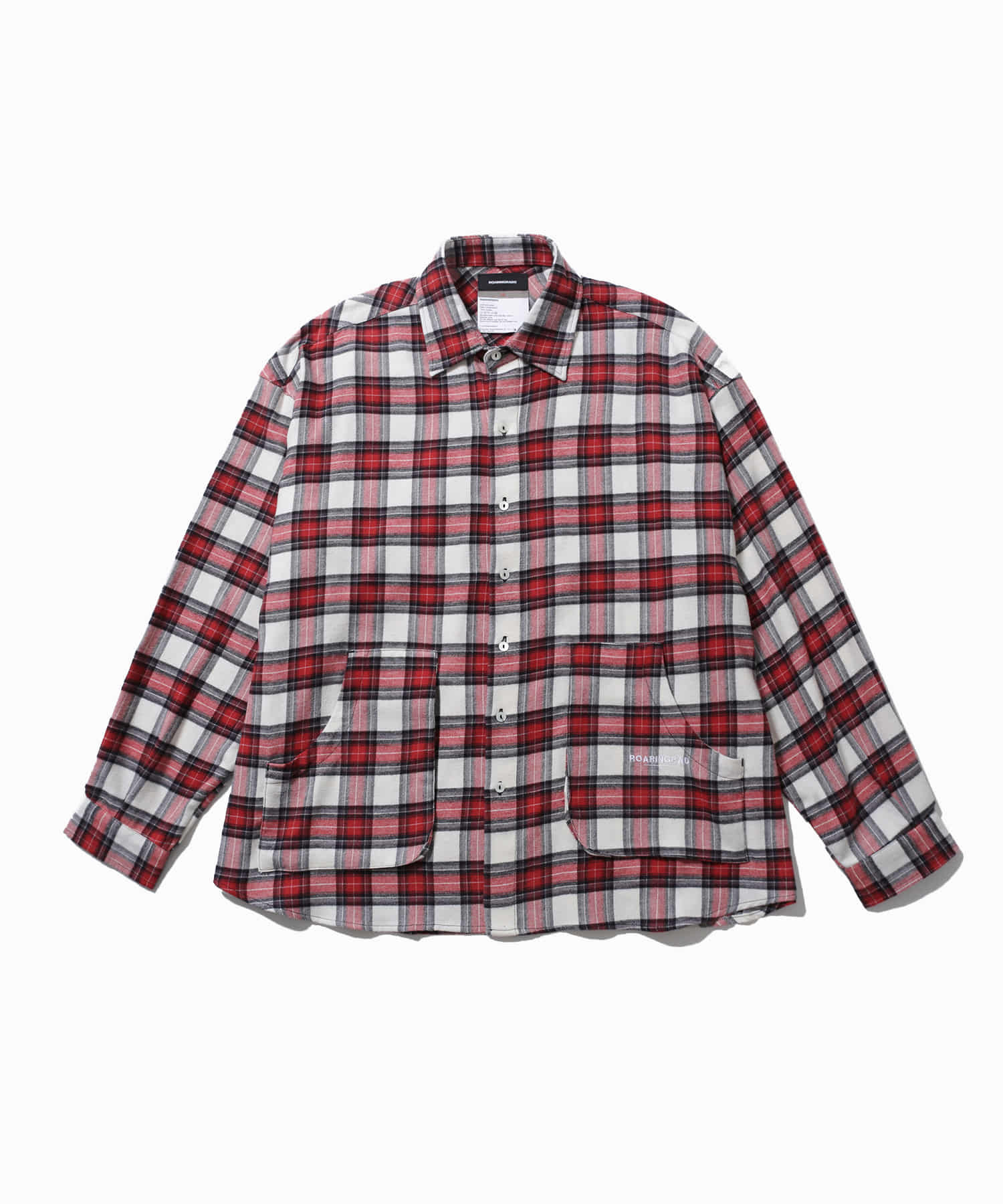 pocket check flannel shirt red&amp;white - 로어링라드(ROARINGRAD)