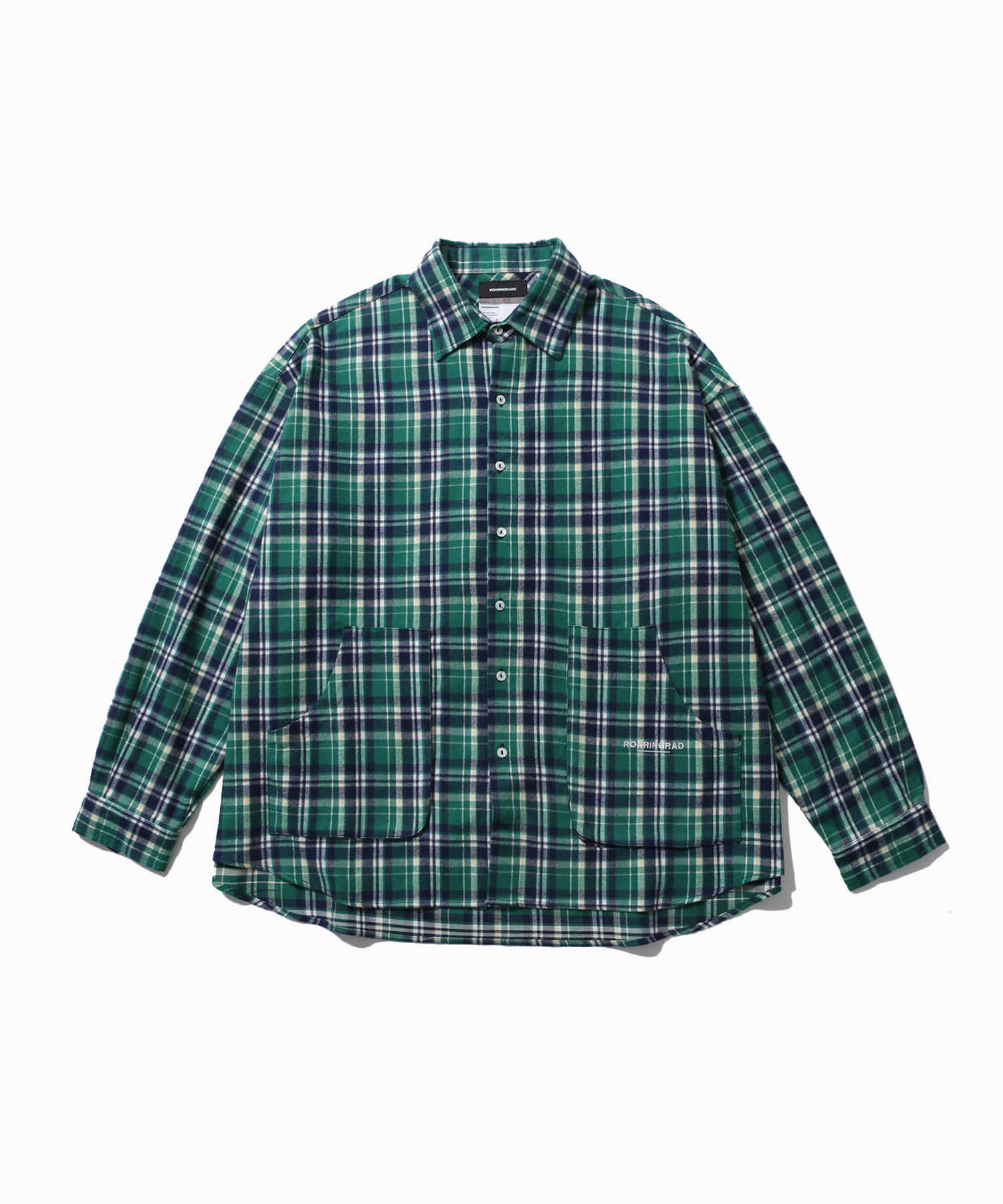 pocket check flannel shirt green - 로어링라드(ROARINGRAD)