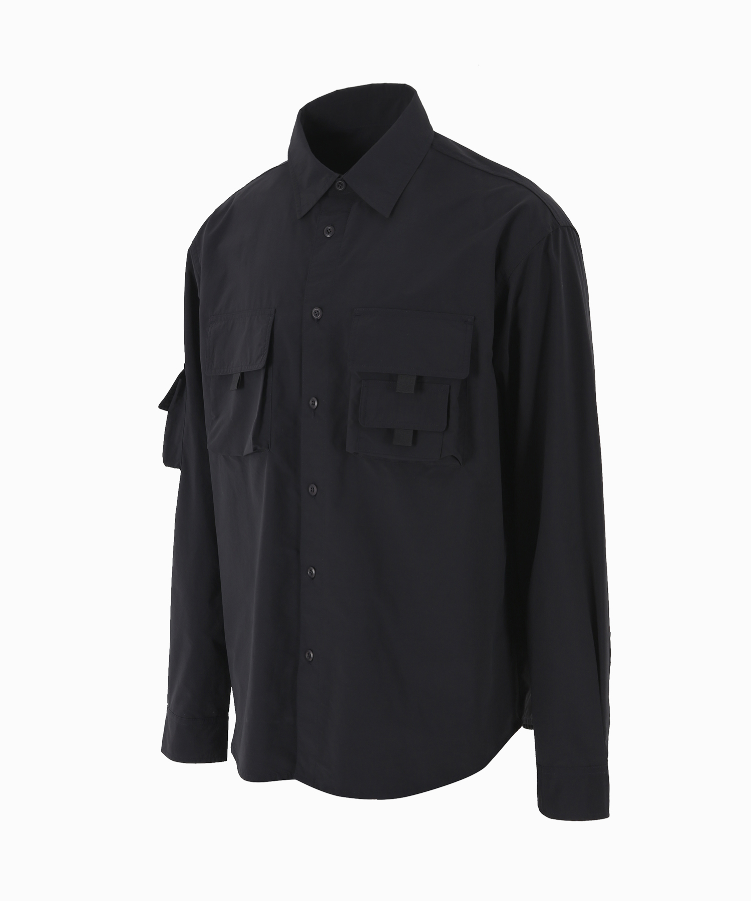 utility pocket long shirt black - 로어링라드(ROARINGRAD)