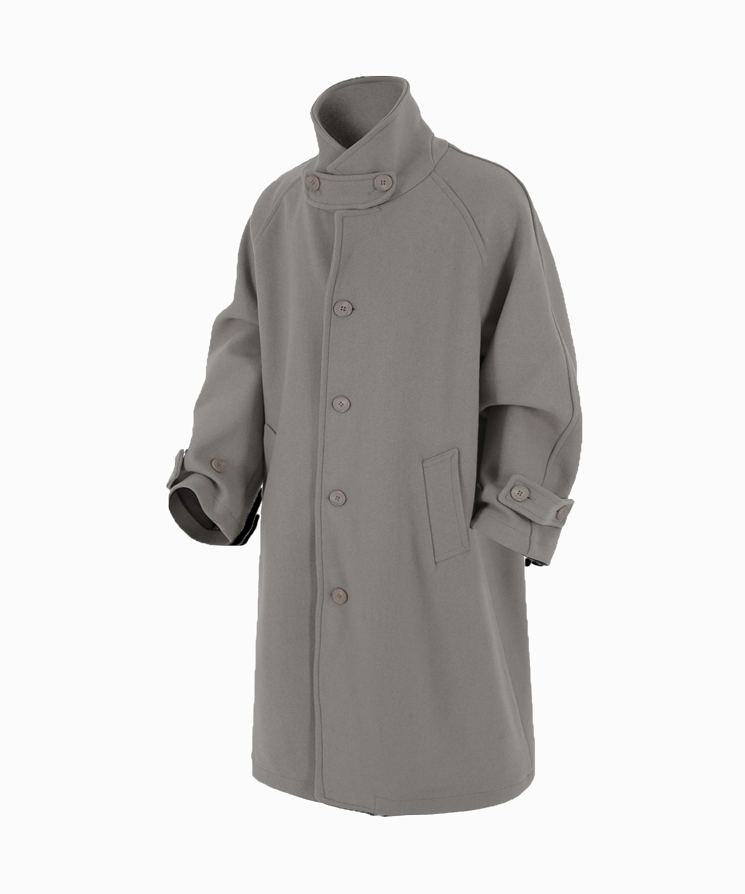 wool over balmacaan coat dark beige - 로어링라드(ROARINGRAD)