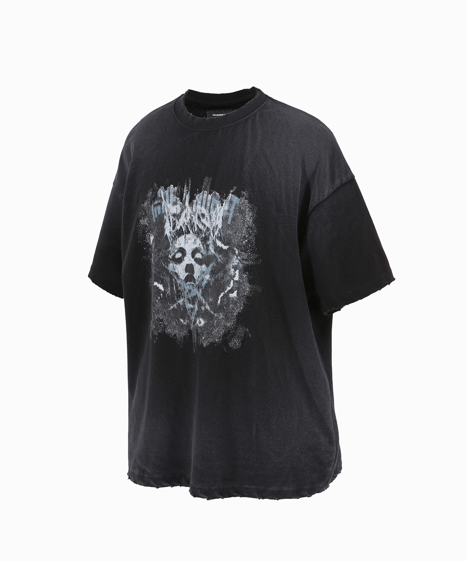Independent washed over t-shirt-Dirty black - 로어링라드(ROARINGRAD)